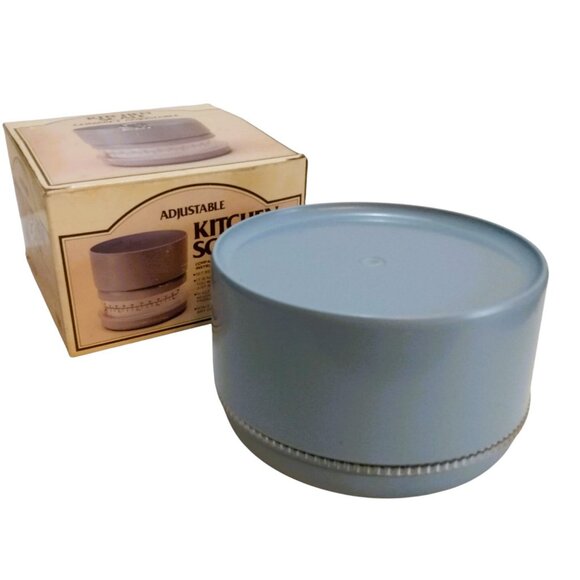 Vin. 1980's Wall-Collins Adjustable- 2kg. Blue Kitchen Scale With Bowl-orig. Box - Picture 2 of 16